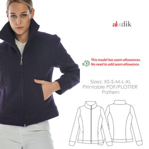 Women Cashmere Short Coat  PDF Sewing Pattern/PATRON A4+Letter+A0 Digital Downloads/Instant Downloads