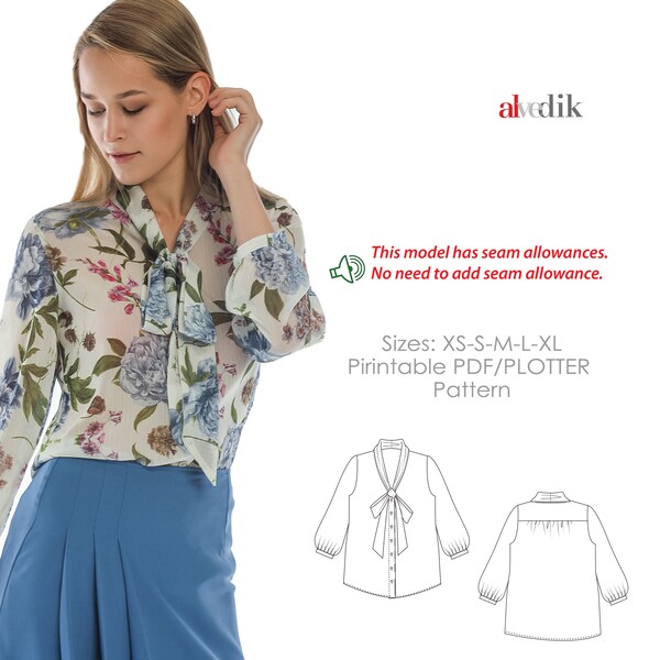 Bow Blouse Pattern Etsy