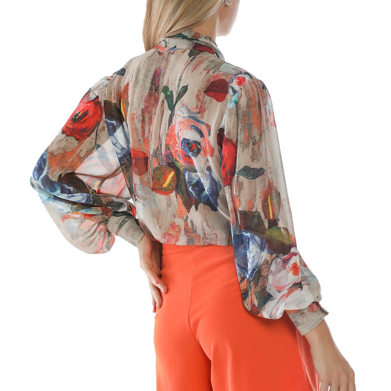 Bow Tie Blouse Sewing Pattern Puff Long Sleeve Pattern Victorian