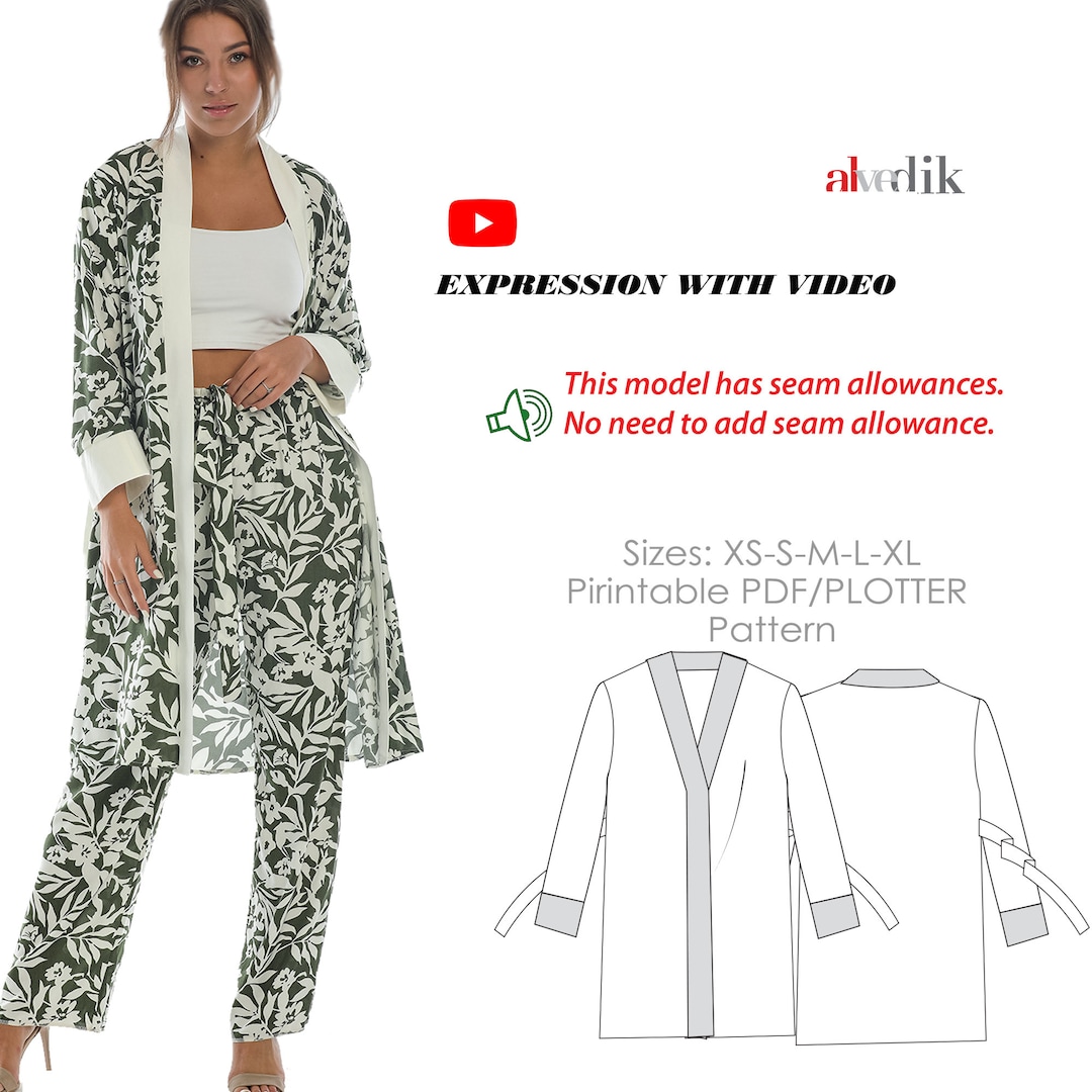 Bohemian Kimono Dress Sewing Pattern PDF - Etsy