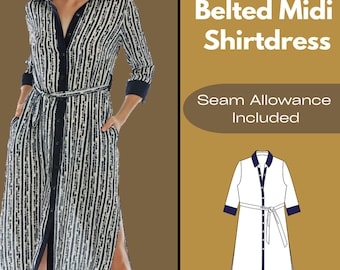 green emerald velvet dress Alder Shirtdress Sewing Pattern | Sizes 0-18 main image 1