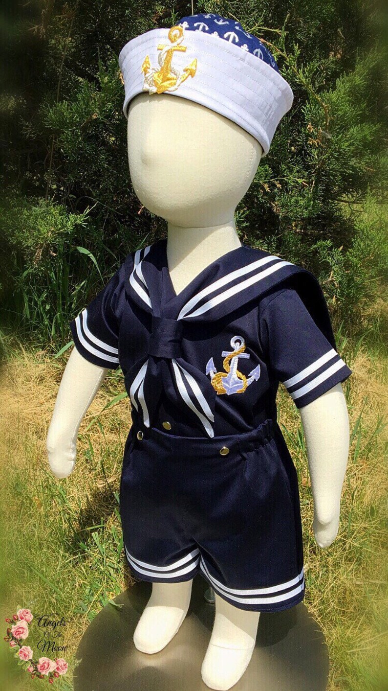 Navy sailor suit sailor hat baby sailor outfit boy sailor | Etsy