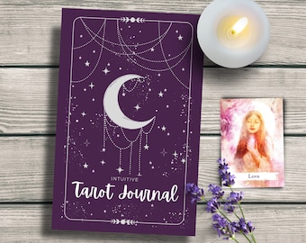 Intuitive Tarot Journal 3 Card Spreads : Lined + blank pages with reflection questions to dissolve self doubt & unlock your intuition