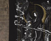 The Dark Mother Prepares Dark Tapestry ~ Dark Witchcraft Wall Hanging Tapestry