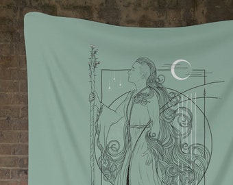 Ériu Goddess Of Ireland By The Moon Wall Hanging