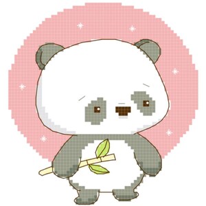 Panda with Bamboo Cross Stitch PDF Pattern