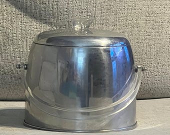 Vintage Kromex Aluminium Eiskübel Mid Century Lucite Griff Silber Barware