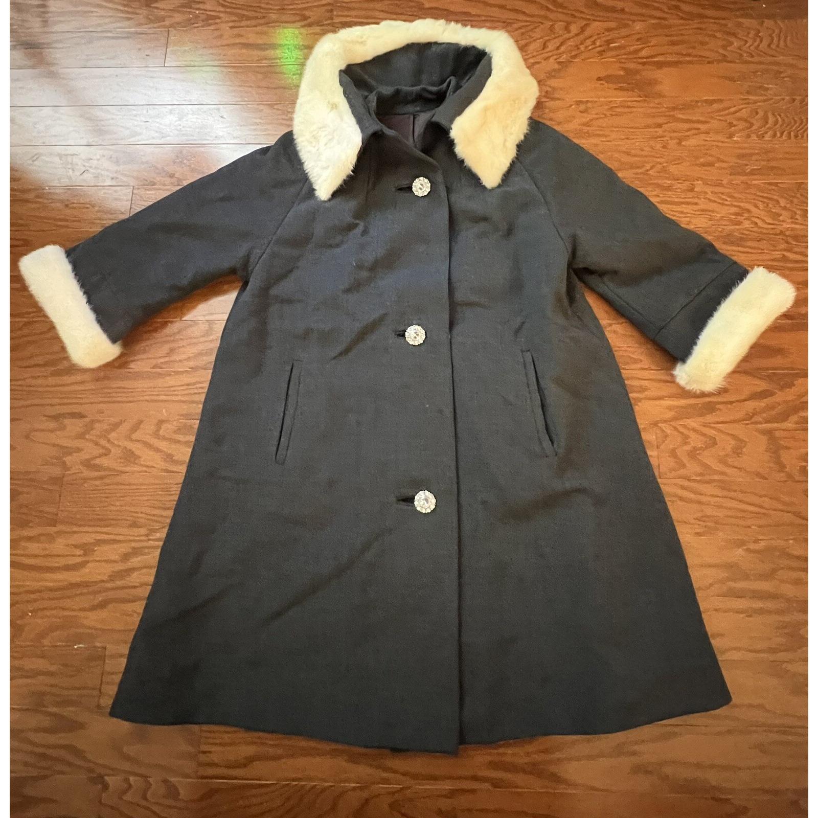 Vintage Gray Wool Fur Coat - Etsy display picture 1
