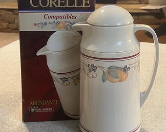Corelle Abundance Servidor Térmico 1 Qt Corning Thermique Carafe Vintage 1991 Caja