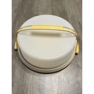 Pojemnik na ciasto Tupperware Pie 1-Layer Taker Vintage 1970s Harvest Gold EUC!