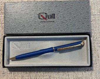 Vintage Quill Kellogg's Battle Creek Plant 1993 Record Year Blue Gold Pen Boxed