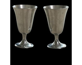 Lot de 2 gobelets à verres Stieff en étain P 55 vintage ton argent 6,5 cm