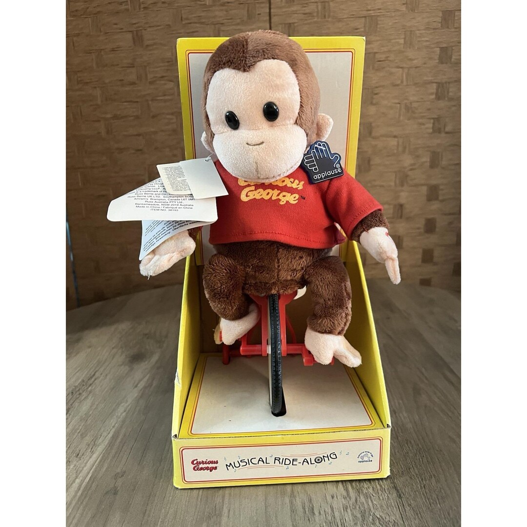 Vintage Applause Curious George Ride-along Musical Plush Music Works ...