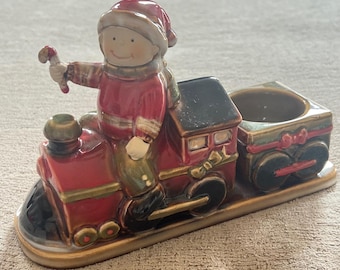 Yankee Candle Christmas Boy on Train Tea Light Holder Ronnie Walter 1132975