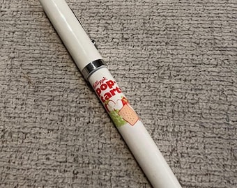 Bolígrafo vintage Kellogg's Pop-Tarts Garland blanco de colección con caja