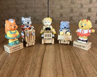 American Greetings The Get Along Gang Ceramic Figures Set of 5 Vintage 1984