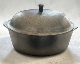 Pentola ovale in alluminio pressofuso Hammercraft vintage con coperchio