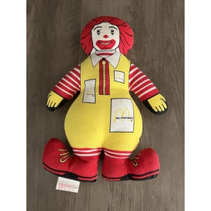 RONALD MCDONALD Stuffed Doll Pillow 12&quot; Vintage 1984 Good, Used Condition!