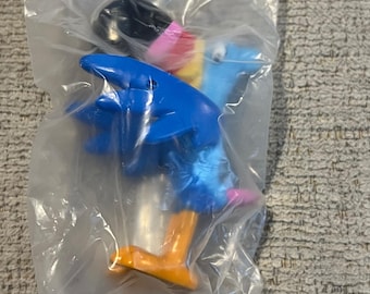 Statuetta in PVC di Kellogg's Froot Loops Toucan Sam, mascotte dei cereali, giocattolo vintage sigillato.