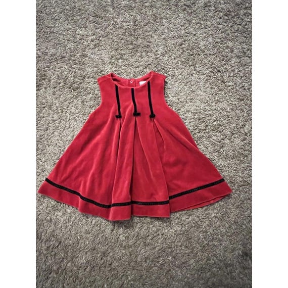 Vintage Gymboree Red Velour Holiday Christmas Winter Dress Size 2-3 Years