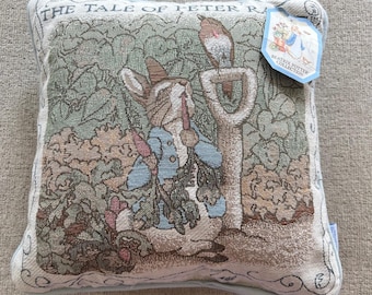 Vintage 1999 Beatrix Potter Peter Rabbit Tapestry Throw Pillow Frederick Warne