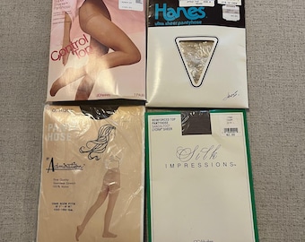Vintage Strumpbyxor, 4 delar, Hanes JCPenney Silk Impressions Admiration, transparent, ogenomskinlig