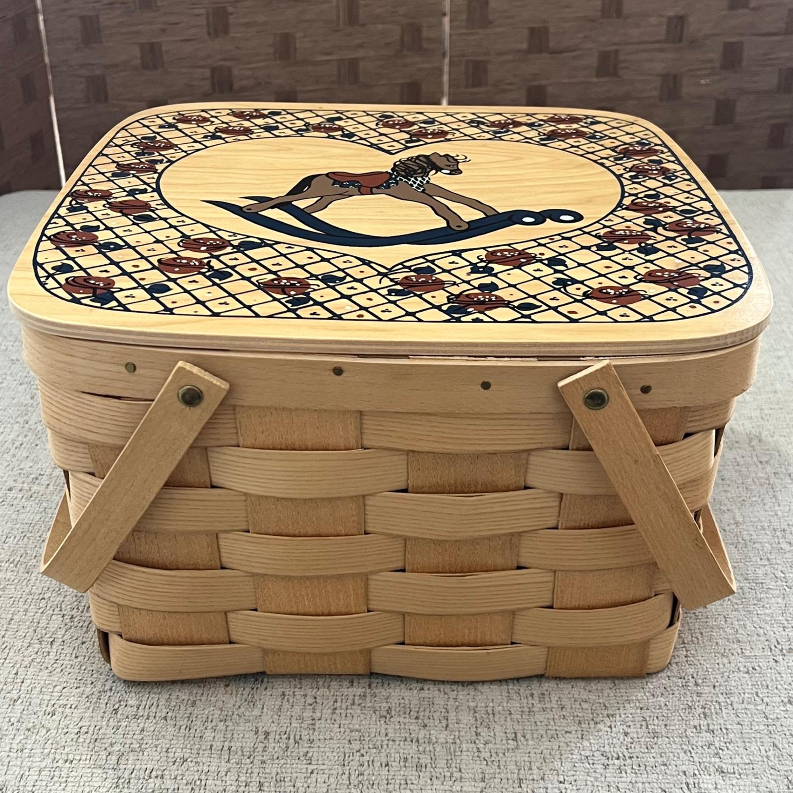 木製バスケット（持ち手付き）　Basketville Basketville Baskets - Etsy Canada