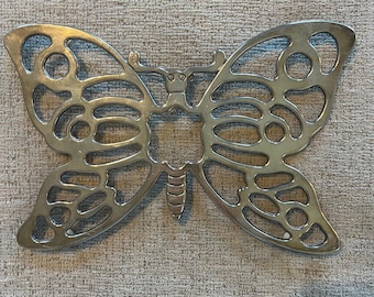 Vintage Leonard Silverplate Butterfly Trivet Silver Plate Wall Decor Italy 11.5"