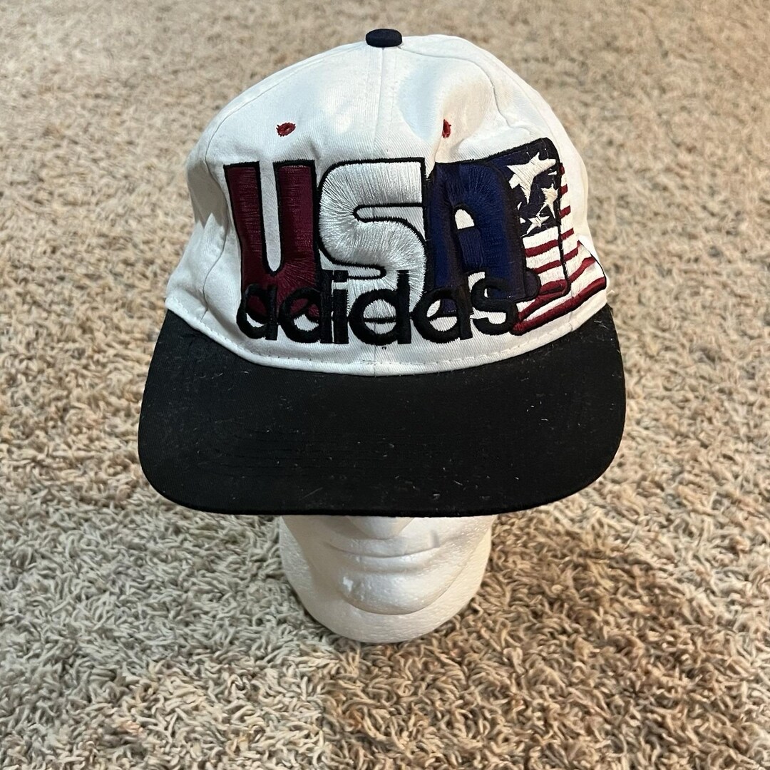 Adidas Vintage USA Flag Hat Snapback Cap Embroidered Adjustable