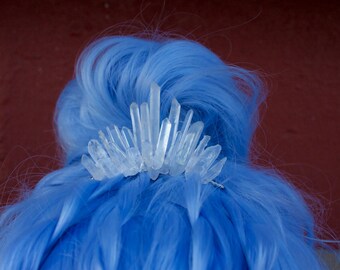 Baby Pixie Fairy Tiara - [Clear Crystal Quartz Hair Comb] Bridal, Bridesmaids, Festival, Boho