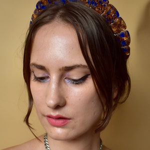 Imperial Blue Jasper Stone Halo Crown, Festival Headband, Costume Headpiece image 8