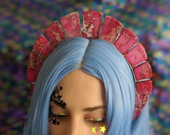 The Tulum Pink Halo Crown - [Sea Sediment Crown] Festival Headpiece, Burlesque, Festival, Mermaid Crown, EDC, Malibu Barbie, Headdress, Neon