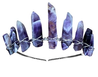 The Dark Amethyst Crown, Festival Crown, Purple Tiara, Goddess Crown, Purple Crown, amethyst crystal crown, amethyst tiara, amethyst crown