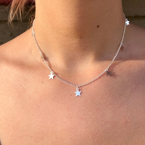 Layering Gold, Silver & Black Star Choker, Minimal Necklace, Dainty Celestial Choker, Handmade in the USA image 7