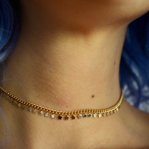 Gold Star Choker, Jewelry, Dainty, Delicate, Spring Birthday Gift for Her, Boho, Minimal, Constellation, Star Pendant, Star Necklace, Witch image 4