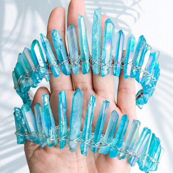 The Oceane [Raw Pastel Blue Crystal Quartz Tiara / Crown], blue Mermaid Crown, blue crystal crown, blue tiara, blue crown, mermaid tiara