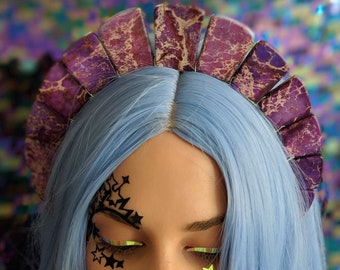 The Tulum Purple Halo Crown - [Sea Sediment Crown] Festival Headpiece, Purple Headband, Mermaid Halo Crown, Halo Crown, Purple Halo Crown