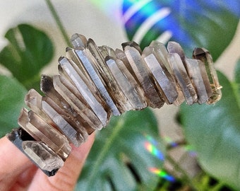 Dark Princess Tiara - [Smoky Quartz] Crystal Comb, Black Crown, Goth, Witch, Cosplay, Wicca, Magick, Celestial Energy, Bohemian, Rustic