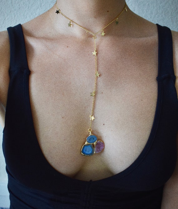 Druzy choker necklace best sale