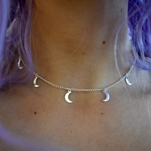 Crescent Moon Choker, Black Jewelry, Festival Jewelry, black moon choker, gold moon choker, moon necklace, moons choker, moon jewelry