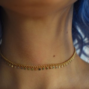 Gold Star Choker, Jewelry, Dainty, Delicate, Spring Birthday Gift for Her, Boho, Minimal, Constellation, Star Pendant, Star Necklace, Witch image 3