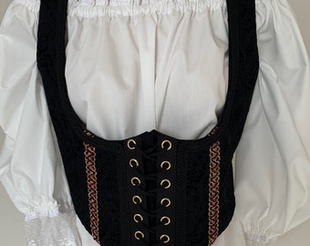 Vintage Medieval Tank Top Mens Vest Laced Up Waistcoat Gothic Sleeveless Solid Waist Trainer Vest for Weight Loss Renaissance T Shirt Body Shaper Corset Shirt