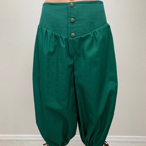 New adult men's Renaissance Medieval Victorian Revolutionary Irish Scottish buccaneer colonial green pirate pants breeches costume size larg