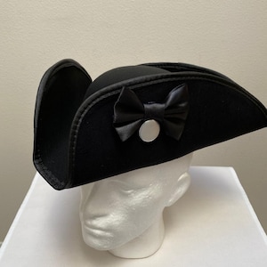 Adult Revolutionary George Washington tricorn colonial men's black hat cap costume Cosplay