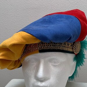 New adult Renaissance Medieval Tudor Elizabethan jester clown muffin poet floppy hat