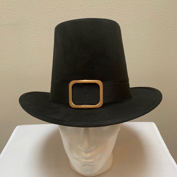 Nuevo adulto renacimiento medieval victoriano isabelino peregrino colonial negro sombrero alto gorra disfraz Cosplay tamaño grande X grande