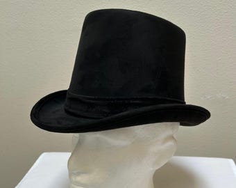 New adult black Victorian coachman tall topper top hat fedora cap costume