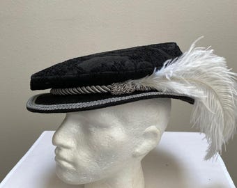 New adult Renaissance Medieval Tudor black soft brim muffin poet floppy hat costume Cosplay