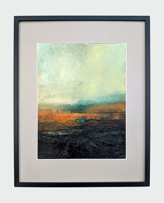 Original Abstract Oil Painting - 28x36 cm, framed in wooden frame 40x50 cm (canvas - app. 11"x 14", frame - app. 16"x 20")