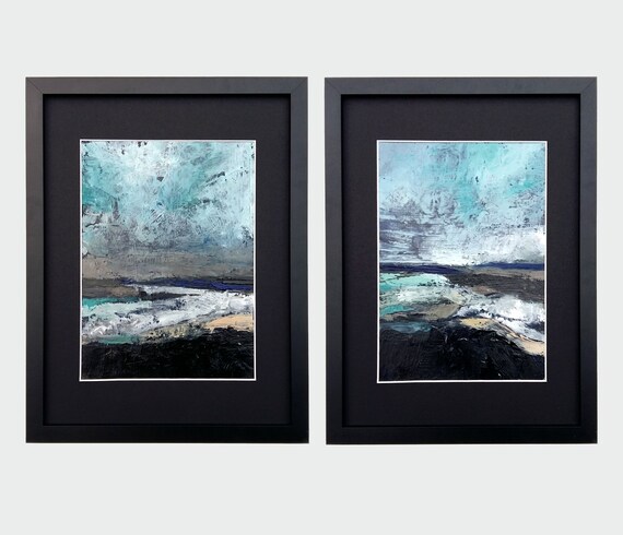 Original Abstract Oil Painting - 20x30 painting (20x30 cm - 9"x12") series A4 fill your Ikea RIBBA frame with original art